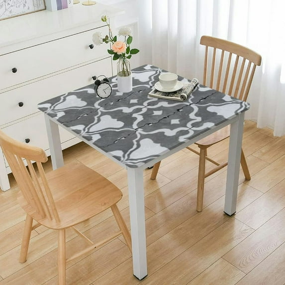 BANET Grey Square Tablecloth , Waterproof Outdoor Tablecloth, Washable Tablecloths Square Tables, Table Cloth Square white