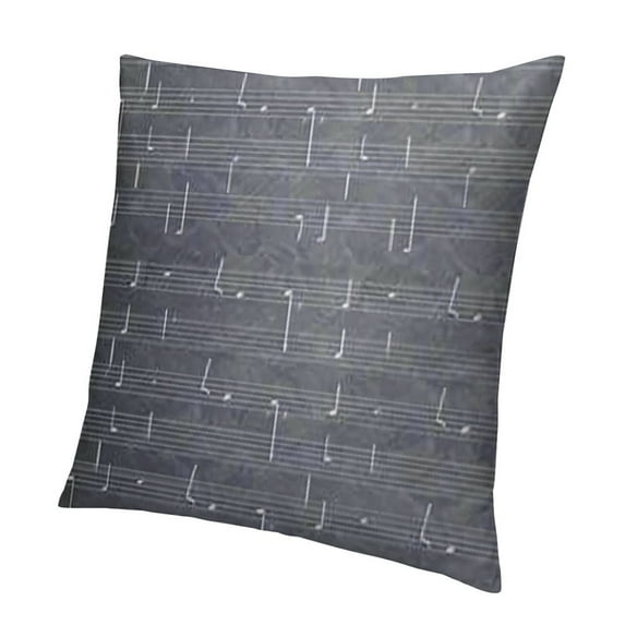 BANET Grey Throw Pillow Cushion Cover, Piano Music Clay Motif Various Notes Beats Melody Rhythm Harmony Jazz, Decorative Square Accent Pillow Case 20x20in