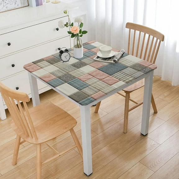 BANET HARBORBAY Outdoor Waterproof Tablecloths, Wrinkle and Stain Resistant Polyester Plaid Table Cloths Grey Table Cover for Spring/Summer/Patio/Picnic/Party White