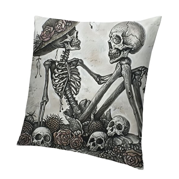 BANET Halloween Decorations , Skull Pumpkin Throw Pillowcase Outdoor Cushion Case for Home 18x18in