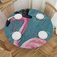 thumbnail image 1 of BANET  Halloween Flamingo Hat Round Tablecloth Witch Hat Animal Table Cloth Cover Washable Polyester Dining Decorative for Holiday Home Party Wedding Picnic 42"-46, 1 of 8