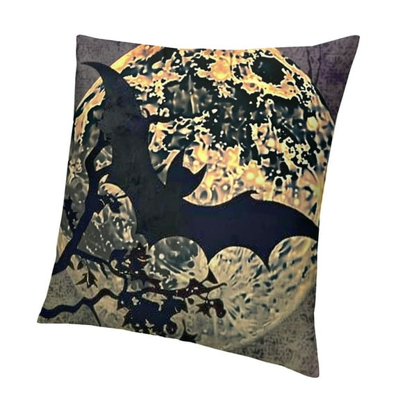 BANET Halloween Pillow Covers Halloween Night and Art Print with Black Animal Decorative Throw Pillow Covers Square Pillowcase Outdoor Cushion Cover 20x20in