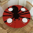 thumbnail image 1 of BANET Halloween Round Fitted Table Cover for Dining Tables,Elastic Edged Tablecloth Black Scary Animals Waterproof Oil Proof Tables Cover Cloths for White Line Red 42"-46, 1 of 8