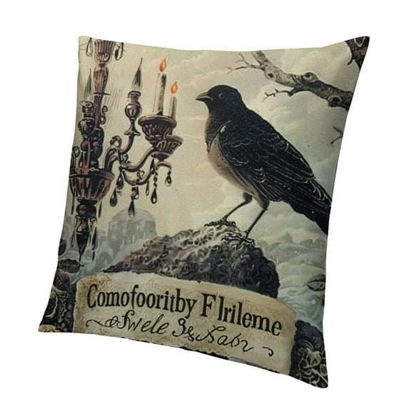 BANET Halloween Throw Pillow Covers Skull Decorative Cushion Couch Cover Pumpkin Pillowcase Short Plush Cushion Case for Living Room Outdoor 12x12in