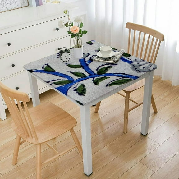 BANET Hand Block Print Floral Tablecloth for Square Tables Cotton Table Linen Beach Sheet Beach Throw white