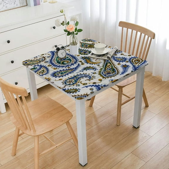 BANET Hand Block Print Paisley Floral for Square Tables Cotton Table Linen Beach Throw