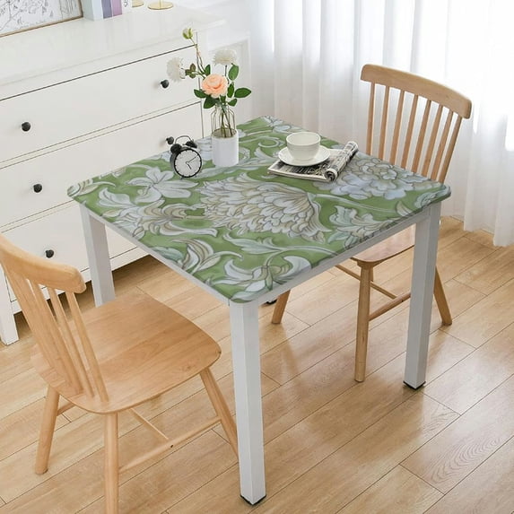 BANET Hand Block Print Tablecloth Washable Thanksgiving/Christmas Parties/Wedding Use,Fall décor Dining Tablecloth white