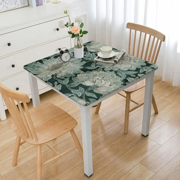 BANET Handblock Print Table Cloth|Rectangle Kitchen Dining Table Cloth|Thanksgiving Decorative Table Cover|Moss Green white