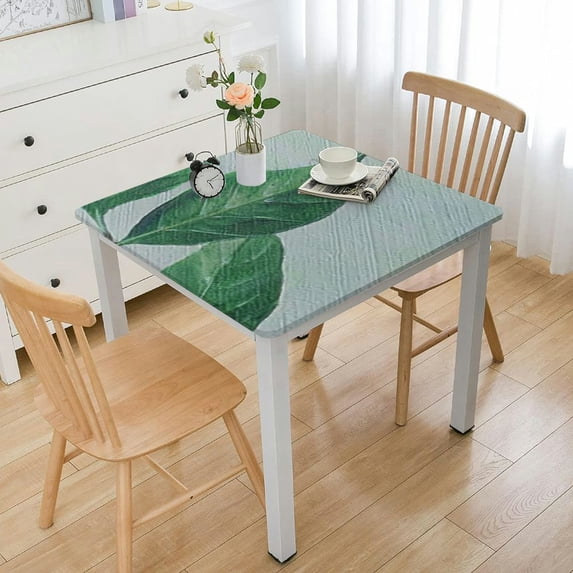 BANET Heavy Duty Vinyl Table Cloth Square Table Cloth for Kitchen Dining Table Wipeable PVC Waterproof Tablecloth for Square Table white