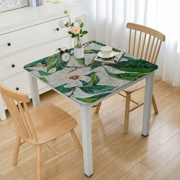 BANET Heavy Duty Vinyl Table Cloth Square Table Cloth for Kitchen Dining Table Wipeable Waterproof Tablecloth for Rectangle Table white