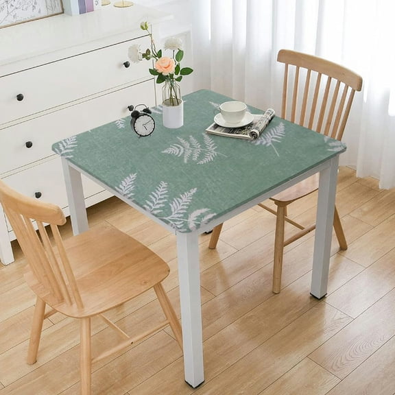 BANET Heavy Duty Vinyl Tablecloth with Flannel Backing Waterproof Oil-Proof PVC Table Cloth Stain-Resistant Wipeable Rectangle or Square Table Cover white