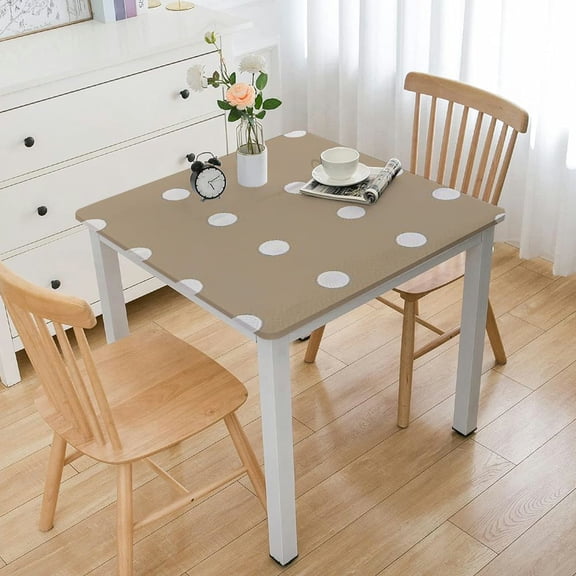 BANET Heavy Duty Vinyl Tablecloth with Flannel Backing Waterproof Oil-Proof PVC Table Cloth Stain-Resistant Wipeable Rectangle or Square Table Cover white