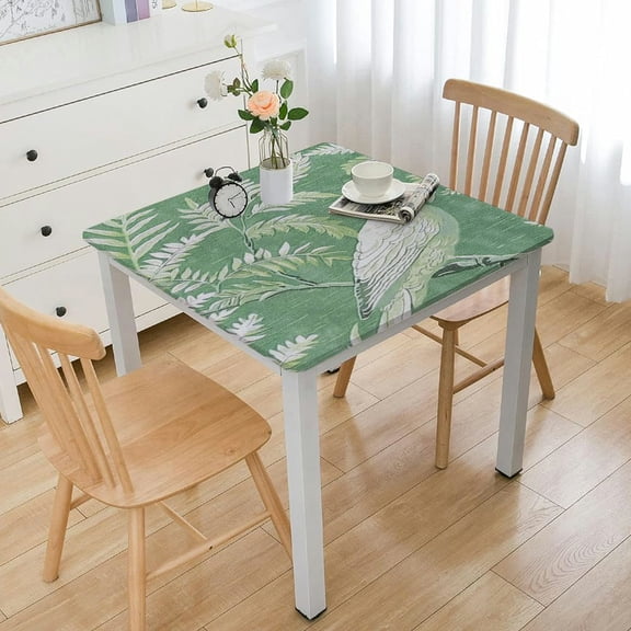 BANET Heavy Duty Vinyl Tablecloth with Flannel Backing Waterproof Oil-Proof PVC Table Cloth Stain-Resistant Wipeable Rectangle or Square Table Cover white