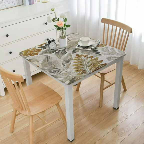 BANET  Home Fashions Savannah Boho Paisley Water- and Stain-Resistant Vinyl Tablecloth with Flannel Backing 36*36