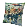 thumbnail image 1 of BANET Hopyeer Throw Pillow Covers Decor What Happens at The Lake Stays at The Lake Quote with Exciting Drift Boat Pillowcase Decor Outdoor Car Chair Cushion Cover 12x12in, 1 of 5