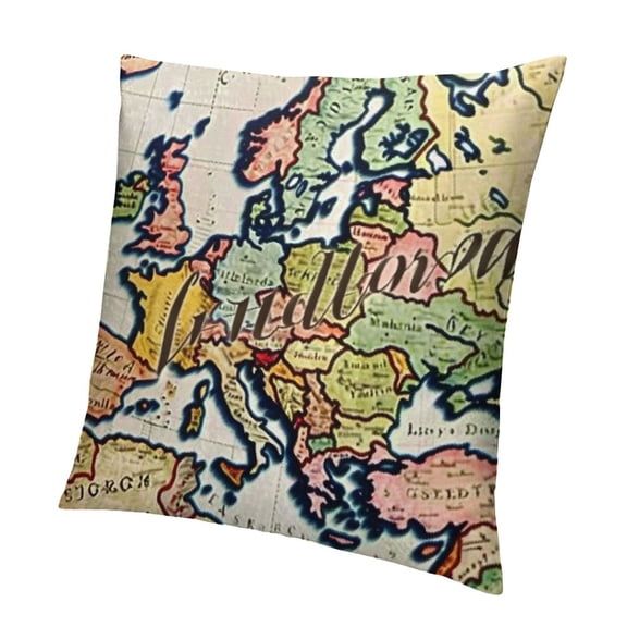 BANET Hopyeer Throw Pillow s World Map Decorative Geographical Travel Awaits Words Decor Sofa 12x12in