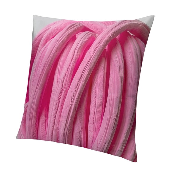 BANET  Hot Pink Striped Decorative Throw Pillow Covers,Square Spring Decorations Couch Pillow Case, Modern Home Decor for Bed 12x12in