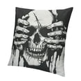 thumbnail image 1 of BANET Human Skull Throw Pillow Covers Peeping Hole Crack Wall Halloween Style Square Pillow Cases for Decorative Cushion Bed Couch Sofa Black 22x22in, 1 of 5