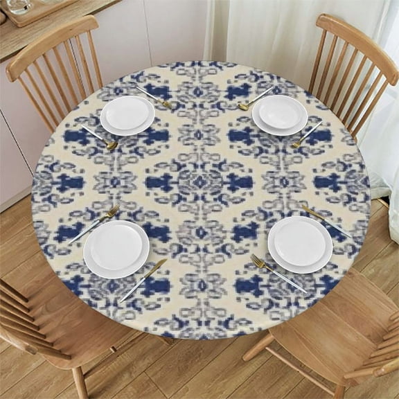 BANET  Hummingbirds Florals Round Table Cloth,Hummingbird Flowers Tablecloth  Decorative Fabric Table Cover for Dining Table, Buffet Parties 46"-50