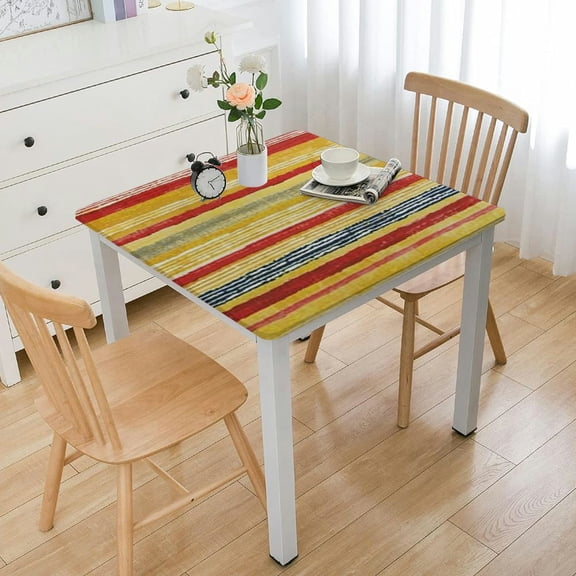 BANET Indoor Outdoor Tabletop for Spring Summer Decorations, Picnics and Dinner Parties - Stain and Water Resistant, Crayon Art (Sun), Tablecloth 40*40
