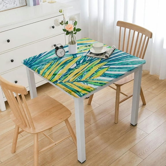 BANET Indoor Outdoor Tabletop for Spring Summer Decorations, Picnics and Dinner Parties - Stain and Water Resistant, Palm Leaves Dream, Tablecloth 46*46
