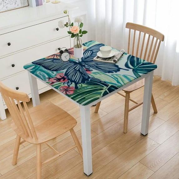 BANET Indoor Outdoor Tabletop for Spring Summer Decorations, Picnics and Dinner Parties - Stain and Water Resistant, Jungle Canopy, Tablecloth 52*52
