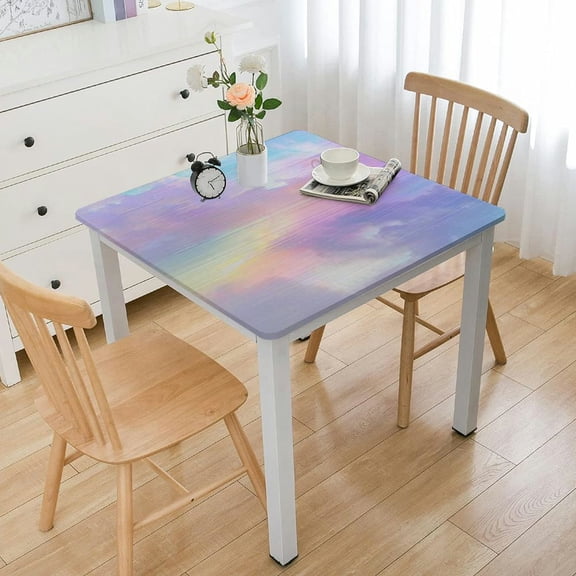 BANET Iridescent Tablecloth, Birthday Party Table Cloths Iridescence Table Covers Iridescent Party Decorations, Birthday Decor Tablecloth for Buffet Table 36*36