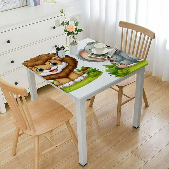 BANET Jungle Safari Party Decoration Tablecloths Birthday Baby Shower Table Decorations, Sage Green Zoo Animal Print Table Cover for Boys Kids,Table Cloth Party Supplies