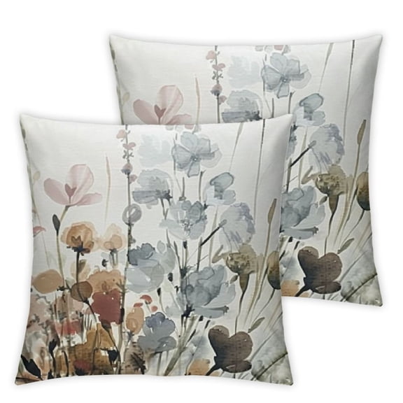 BANET KKVEE Flower Throw Pillow Covers Set of 2, Pillow Cushion Cases, Modern Decorative Square Pillowcases for Sofa Couch Bedroom Living Room Car 22x22in