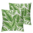 thumbnail image 1 of BANET Leaf Throw Pillow Cover Set of 2, Leaves Print, Decorative Square Covers for Couch Bed &amp; Sofa,Fern Green and Yellow 12x12in, 1 of 7
