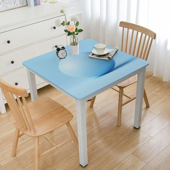 BANET Light BlueTablecloths Table Covers Party Tablecovers PEVA Table Cloths for Wedding Parties Use White