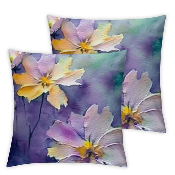 BANET Light Purple Throw Pillow Covers, Decorative Pillow Covers Digital Printing for Couch Sofa Bed Invisible Zipper 18x18in