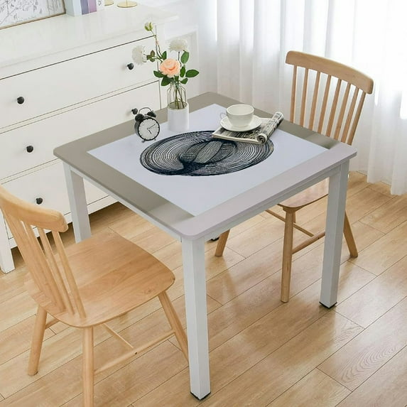 BANET Line Tablecloth Square Tangled Waterproof Wipeable Table Cloth Cover Table Pad Cover for Dining Room Fitted Table White