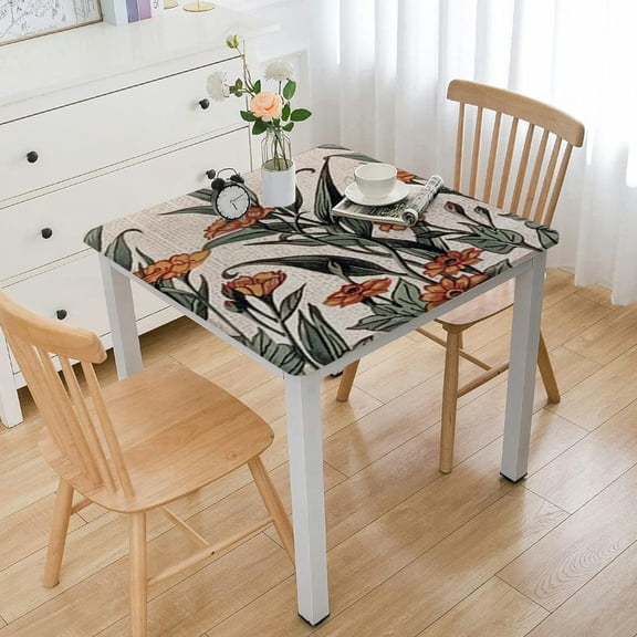 BANET Linen Table Cloth Durable Breathable Tabletop Cover Decorative Kitchen Dining for Rectangular Square Tables for Parties,Holiday white