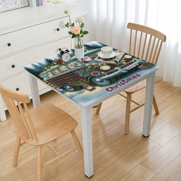 BANET Linen Table Runner Dresser Scarves, Christmas Theme Rectangle Tablecloths for Farmhouse Kitchen Dining Wedding Picnic Party White