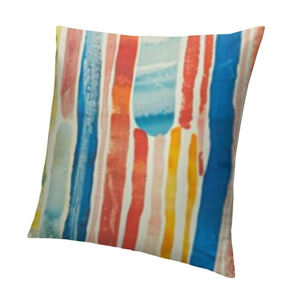 BANET Lumbar Striped Throw Pillow Decorative for Sofa White