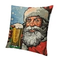 thumbnail image 1 of BANET Man Cave Throw Pillow Cushion Cover, with Beer Retro Comic Book Style Holidays New Year Xmas Time, Decorative Rectangle Accent Pillow Case, Green Red 24x24in, 1 of 5