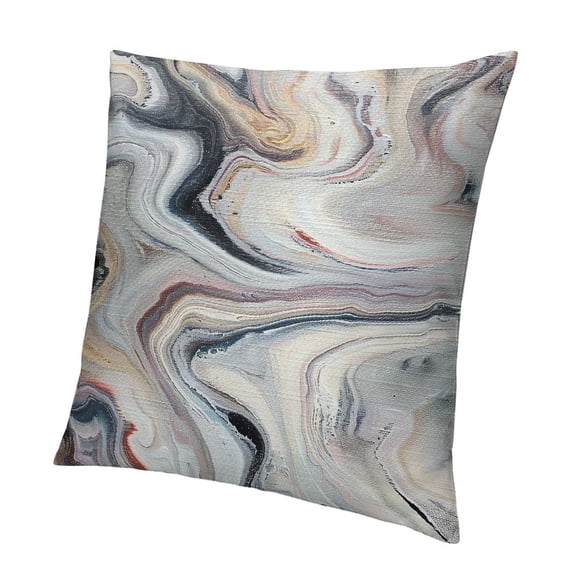 BANET Marble Throw Pillow Cushion Cover, Japanese Marble Motif with Artisan Pigment Effects Interior Stucco Design, Decorative Square Accent Pillow Case 22x22in