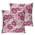 thumbnail image 1 of BANET  Maroon Throw Pillow Cover Set of 2, Spring Garden Pattern with English Rose Blooms Romantic Abstract, Decorative Square Covers for Couch Bed &amp; Sofa,Maroon Pale Pink White 20x20in, 1 of 7