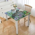 thumbnail image 1 of BANET Meadow Fabric Bordered Tablecloth - Blue Wrinkle and Stain Resistant Checkered Fabric Spring Tablecloth, Square white, 1 of 7