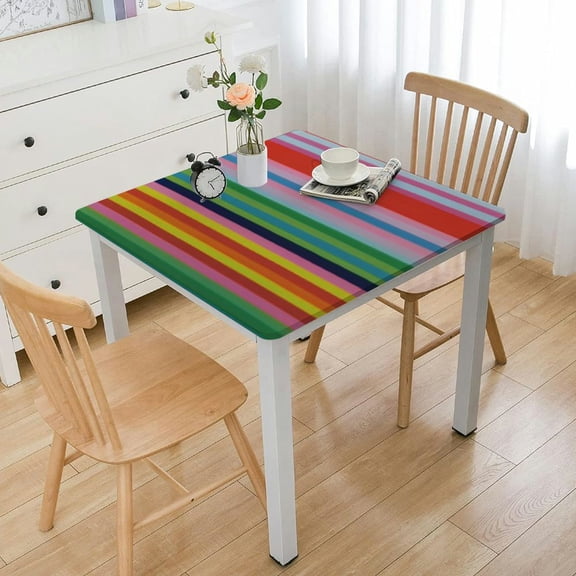 BANET Mexican Blanket Stripe Pattern Square Table Cloth Cover Decorations square for Home Dining Room Kitchen Decor white