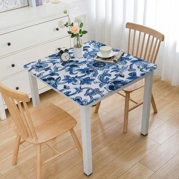 BANET Midnight Bloom , Handblock Floral Print Designer Table Linen, Perfect for Dinners, Weddings, Cocktail, Kitchen, Thanksgiving/Christmas white