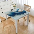thumbnail image 1 of BANET Modern Abstract Painting Blue Grey Tablecloth for Rectangle/Square Tables Fabric Waterproof Table Cover Washable Table Cloth for Kitchen Dinning Wedding Party Tabletop Decorative White, 1 of 7