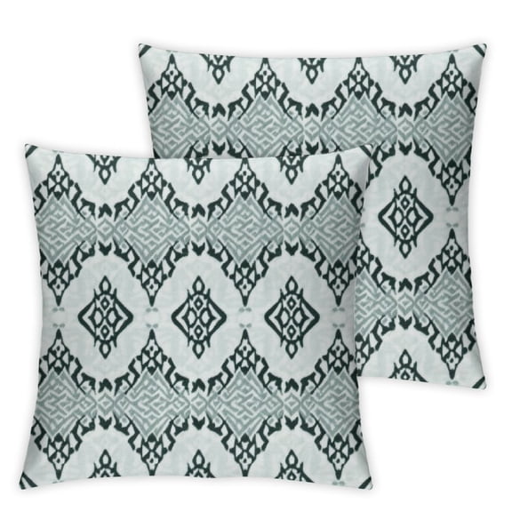 BANET Morrocan Throw Pillow Cover Set of 2, Modern Design Eastern Style Forms Ivy Frame Like Colorful Design Print, Decorative Square Covers for Couch Bed &amp; Sofa, Pale Turquoise 18x18in