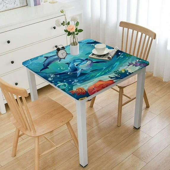 BANET Ocean Animals Table Cover Underwater Creatures Ocean Sea Life for Kids Ocean Birthday Party Decoration white