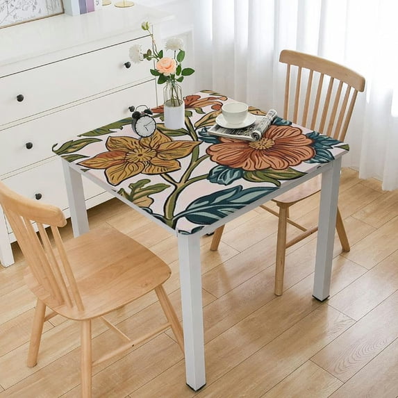 BANET ,Orange Decorative Table Cloth for Small Tables,Decor Table for Kitchen Parties Thanksgiving white