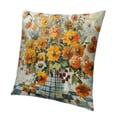 thumbnail image 1 of BANET Orange Floral Throw Pillows Cover Watercolor Fall Sunflowers Vase Decor ​Seasonal Farmhouse Pillowcase for Sofa 22x22in, 1 of 5
