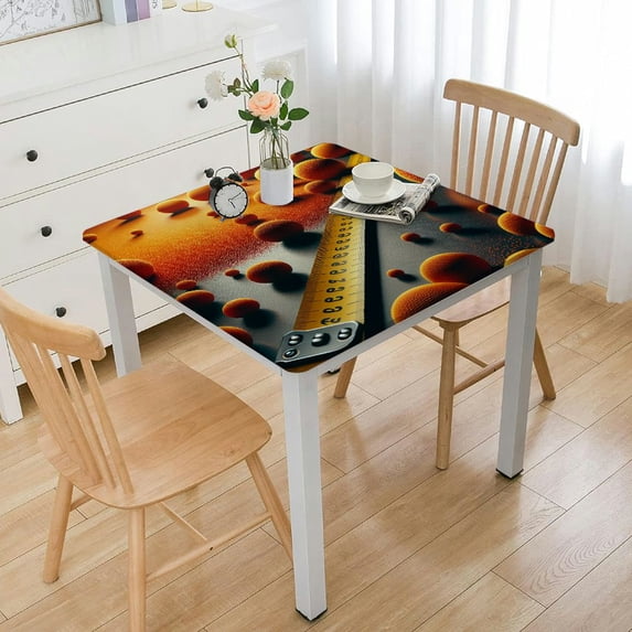 BANET Orange Pattern Tablecloth - Cotton Linen Washable Spring Summer Fruit Table Cover for Kitchen Dining Room Restaurant Party Picnic Decoration White