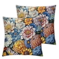thumbnail image 1 of BANET Outdoor Pillow Covers Blue Orange Decorative Washable Square Throw Pillow Covers Cushion Case Farmhouse Decor for Couch Sofa Bedroom Home (Pack of 2) 18x18in, 1 of 7