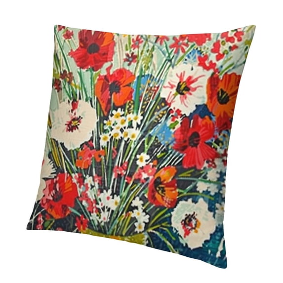 BANET Outdoor Pillow Covers Decorative Pillowcase Cushion Cases Outdoor Pillows for Patio Furniture (Flower E) White